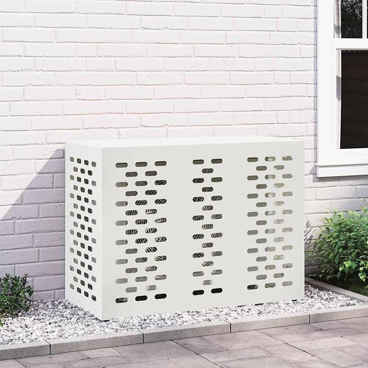 vidaXL Air Conditioner Hoes Wit 110 x 50 x 80 cm Staal, Electroménager, Climatiseurs, Envoi