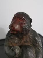 Bronze Monkey Sculpture — Signed Hidemasa  — Meiji - Beeld