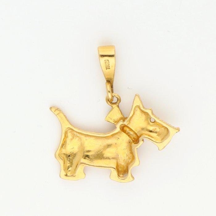 Hanger - 18 karaat Geel goud, Witgoud - Hond, Handtassen en Accessoires, Antieke sieraden