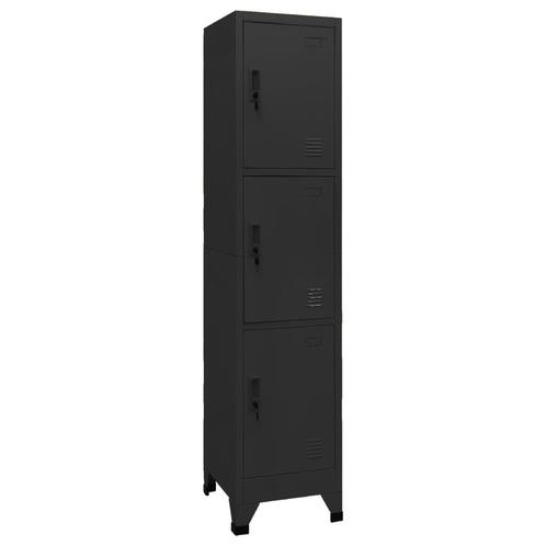 vidaXL Lockerkast 38x45x180 cm staal zwart, Huis en Inrichting, Kasten | Overige, Nieuw, Verzenden