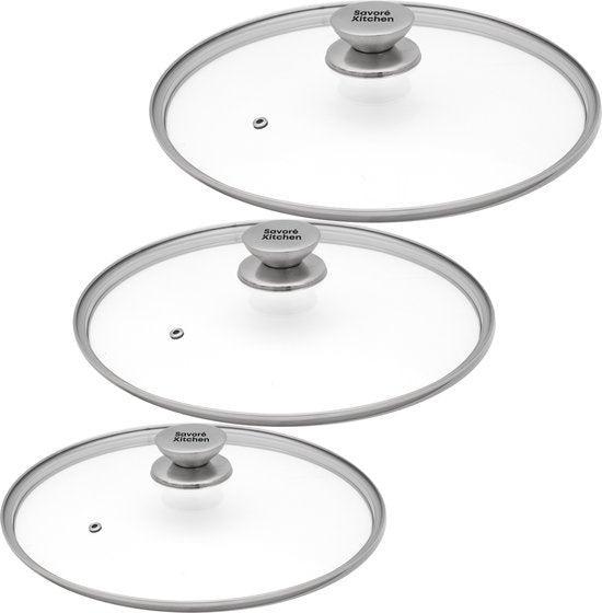 2dekans | Savoré Kitchen Pannendeksel Set 3-delig - Deksel, Zakelijke goederen, Horeca | Keukenapparatuur, Ophalen of Verzenden