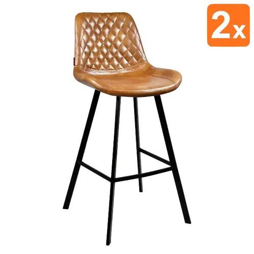 Barkrukken | EMPERIO | Kunstleer/Metaal | Cognac | Zwarte, Zakelijke goederen, Horeca | Keukenapparatuur, Nieuw in verpakking