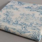 AA015 - Superbe Toile de Jouy azur - Tissu d’ameublement -
