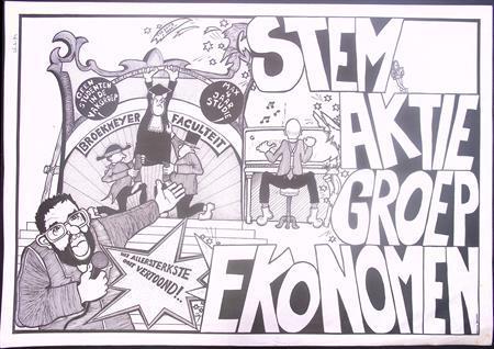 Poster voor aktie groep ekonomen (lijst optie, Posters), Verzamelen, Posters, Nieuw, Overige onderwerpen, Met lijst, Verzenden