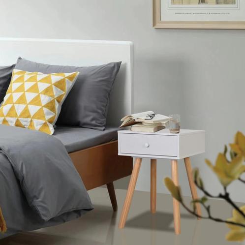 vidaXL Nachtkastjes 2 st 40x30x61 cm massief grenenhout wit, Huis en Inrichting, Slaapkamer | Nachtkastjes, Nieuw, Verzenden