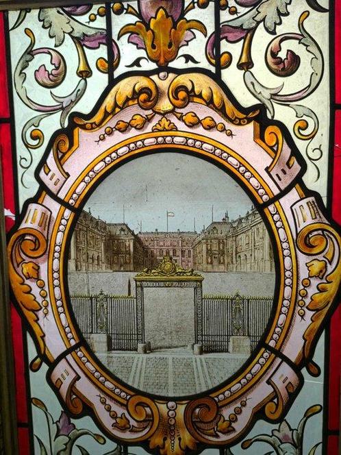Glas-in-loodraam - 1850-1900 - Kasteel van Versailles, Antiek en Kunst, Antiek | Overige Antiek