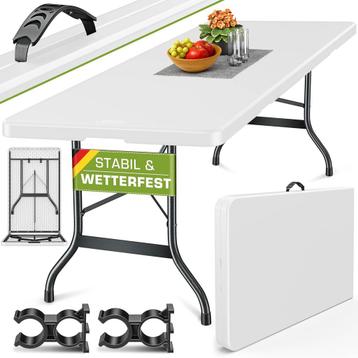 Inklapbare tafel - Klaptafel - Vouwtafel - 220x70 cm - Wit - beschikbaar voor biedingen
