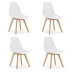 Eetkamerstoelen KITO - set van 4 eettafel stoelen - wit, Ophalen of Verzenden, Nieuw