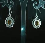 Citrien - Zilver - Oorbellen - Sterlingzilveren oorbellen, Verzamelen, Mineralen en Fossielen