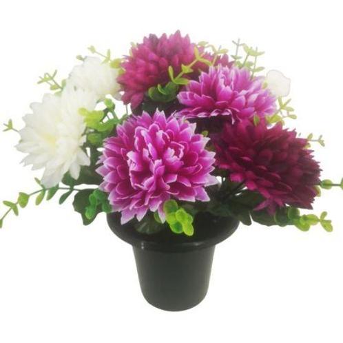 Grafstuk zijdebloemen chrysant en eucalyptus / st –, Hobby en Vrije tijd, Knutselen, Nieuw