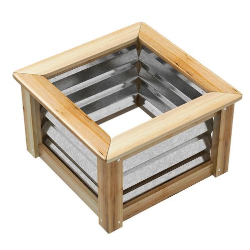 TRUUSK Verhoogde Plantenbak Metaal met Houten Frame - 45x45x, Tuin en Terras, Bloembakken en Plantenbakken, Verzenden