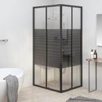 vidaXL Cabine de douche à rayures ESG 80x70x180 cm Noir, Verzenden