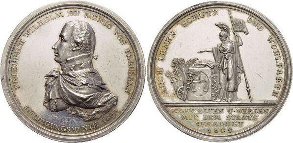 Ar-medaille 1803 Brandenburg-Preussen Pruisen Friedrich W..., Timbres & Monnaies, Pièces & Médailles, Envoi