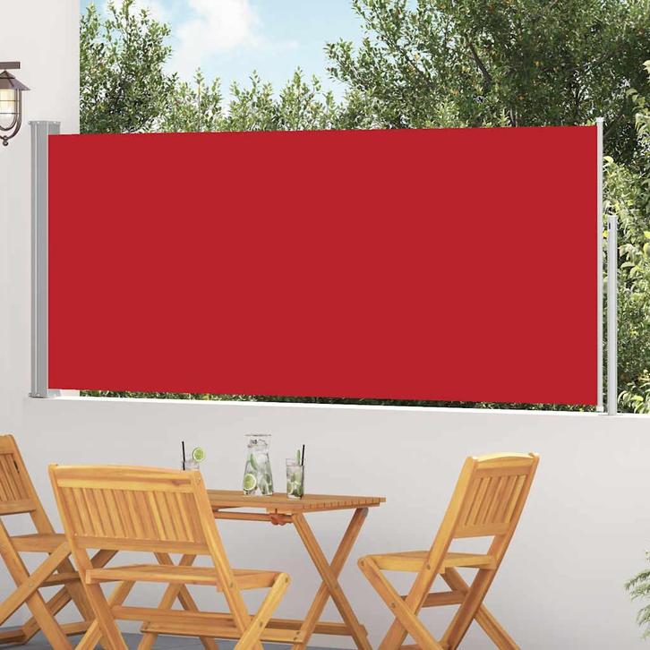 vidaXL Windscherm uittrekbaar 120x300 cm rood, Tuin en Terras, Parasols, Nieuw, Verzenden