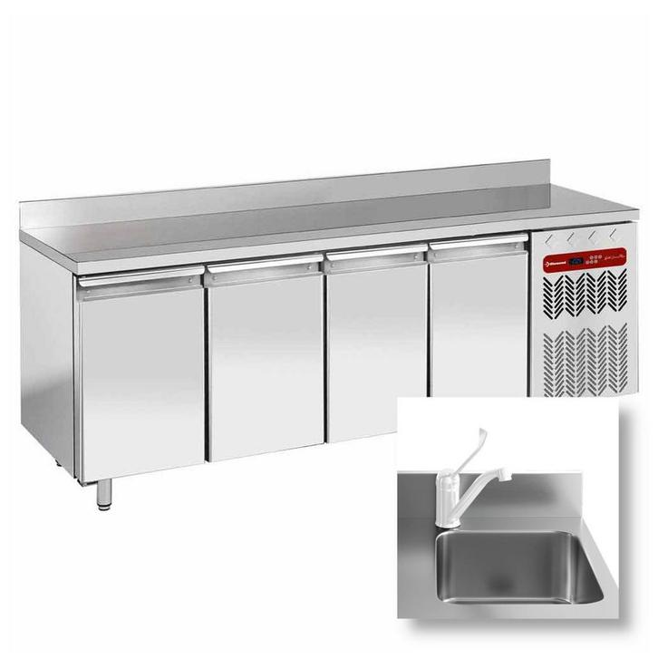 Koelwerkbank | Energiezuinig | Spoelbak | 550L | 4 Deuren, Zakelijke goederen, Horeca | Keukenapparatuur, Nieuw in verpakking