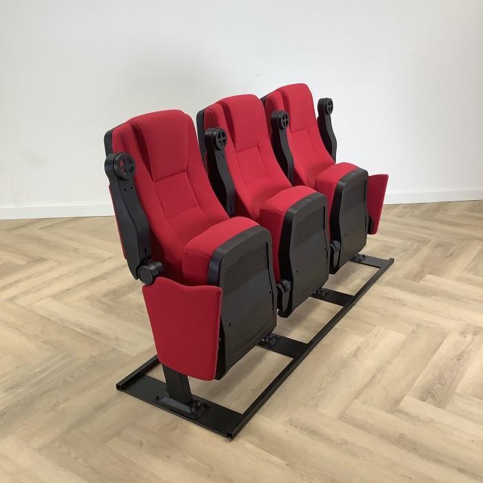 luxe thuis bioscoopstoelen in rij van 3 stoelen, rood -, Huis en Inrichting, Stoelen, Zwart, Gebruikt, Eén