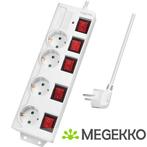LogiLink LPS252 power uitbreiding 1,5 m 4 AC-uitgang(en), Computers en Software, Pc- en Netwerkkabels, Verzenden, Nieuw