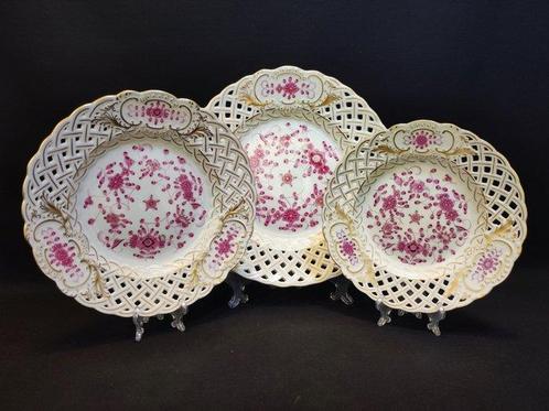 Meissen - Assiette (3) - 3er Set Durchbruchteller Flechtrand, Antiek en Kunst, Antiek | Meubels | Tafels