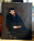Ecolle impressionniste XIXème - Portrait dhomme dans un, Antiquités & Art