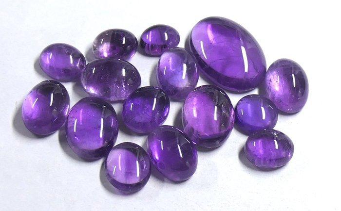 Prachtige partij amethysten 100% natuurlijk Cabochons- 20.66, Collections, Minéraux & Fossiles