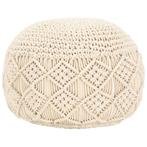 vidaXL Poef macramé handgemaakt 45x30 cm katoen, Verzenden