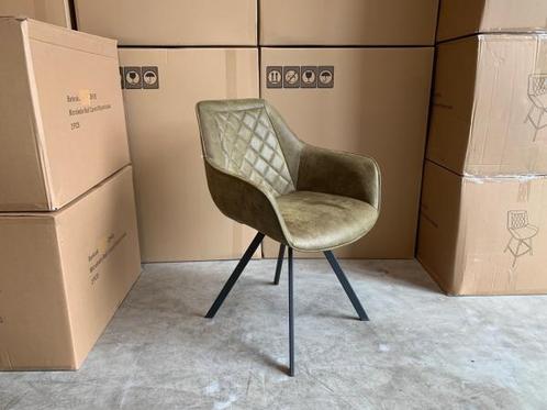Veiling - Armstoel Jean (set van 4) Microleder - Mos - Groen, Huis en Inrichting, Stoelen