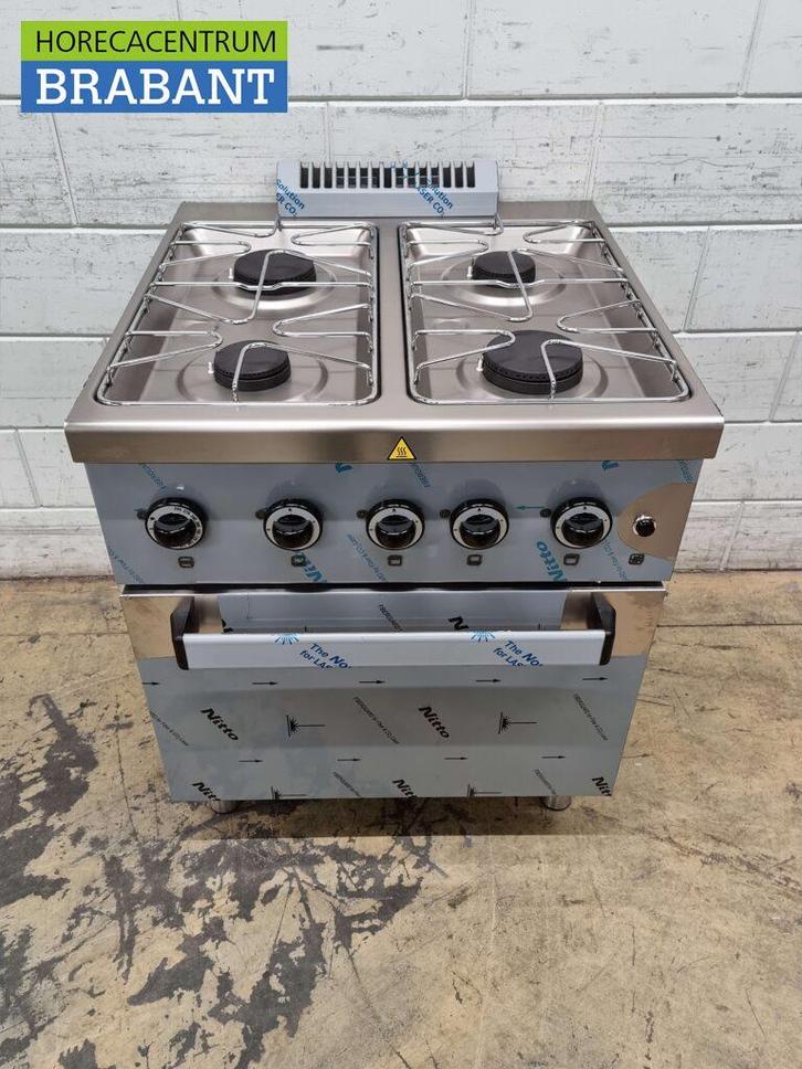 RVS MBM Dexion 4 pits Fornuis Gasfornuis met gasoven oven 70, Articles professionnels, Horeca | Équipement de cuisine, Enlèvement ou Envoi