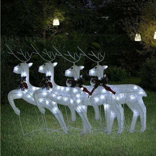 vidaXL Rennes de NoÃ«l 4 pcs Blanc 80 LED, Diversen, Kerst, Verzenden