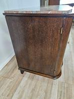 Ladekast - Art Deco ladekast met blad van rood marmer met