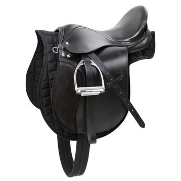 Zadelset pony zwart (incl. - singel,deken,stijgbeug.,-riem)