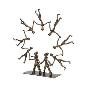 Beeldje, People in a cirkle - 40 cm - Brons