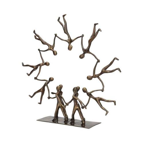 Beeldje, People in a cirkle - 40 cm - Brons, Antiek en Kunst, Curiosa en Brocante