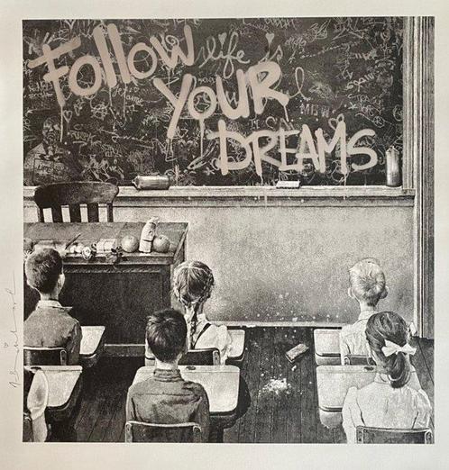 Mr Brainwash (1966) - Follow your dreams (Silver), Antiek en Kunst, Kunst | Schilderijen | Modern