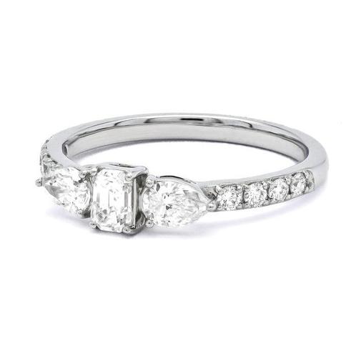 Ring - 18 karaat Witgoud -  0.77ct. tw. Diamant (Natuurlijk), Handtassen en Accessoires, Ringen