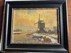 H. Smith (XX) - Molen in winterlandschap, Antiek en Kunst