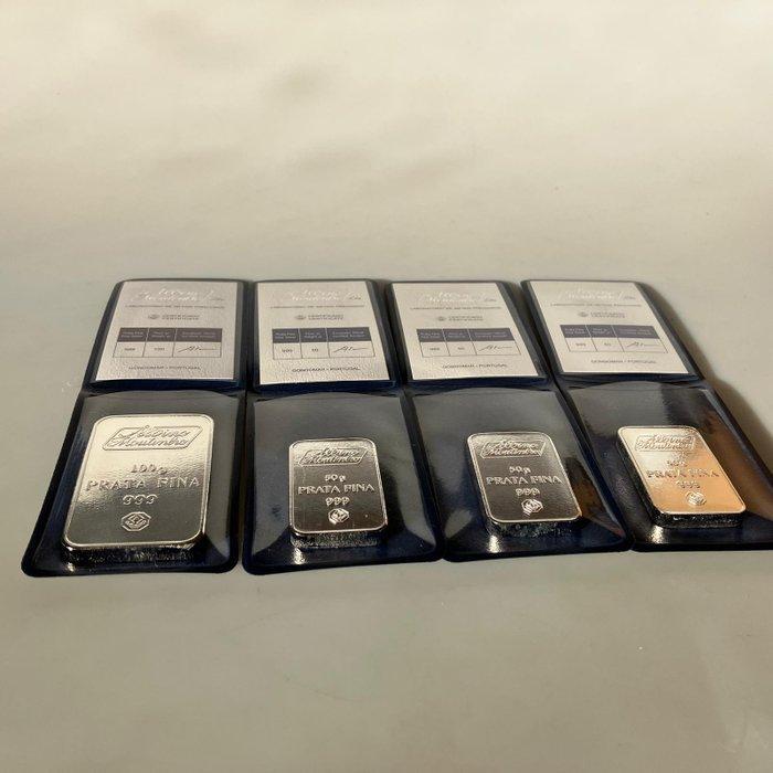 250 Grams - 1 x 100 g + 3 x 50 g Silver bars - Zilver .999 -, Postzegels en Munten, Edelmetalen en Baren