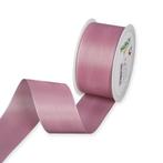 Lint 50mm oudroze moire rol 25 m -hotstamp handgeschreven, Nieuw