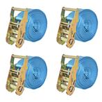 vidaXL Spanbanden 2 ton 6mx38mm blauw 4 st, Doe-het-zelf en Bouw, Verzenden, Nieuw