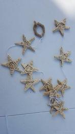 Guirlande rieten sterren Naturel 130 cm 12 stuks, Huis en Inrichting, Nieuw