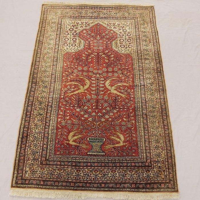 Vloerkleed - 132 cm - 88 cm - Zijden Turkse Kayseri tapijt., Huis en Inrichting, Stoffering | Tapijten en Vloerkleden