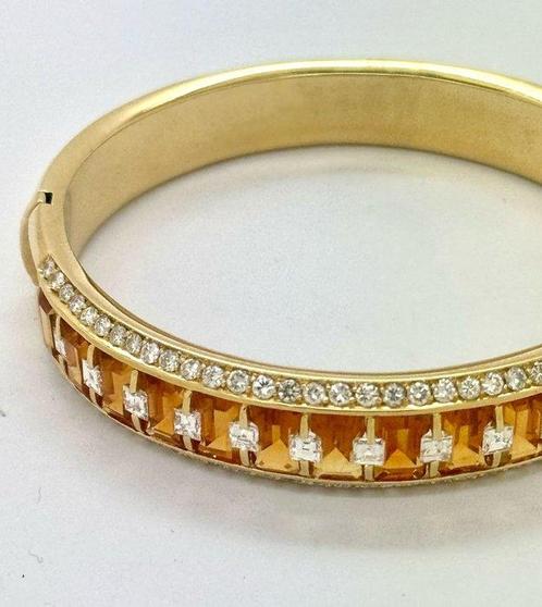 Armband - 18 karaat Geel goud - Citrien en Diamanten, Handtassen en Accessoires, Armbanden