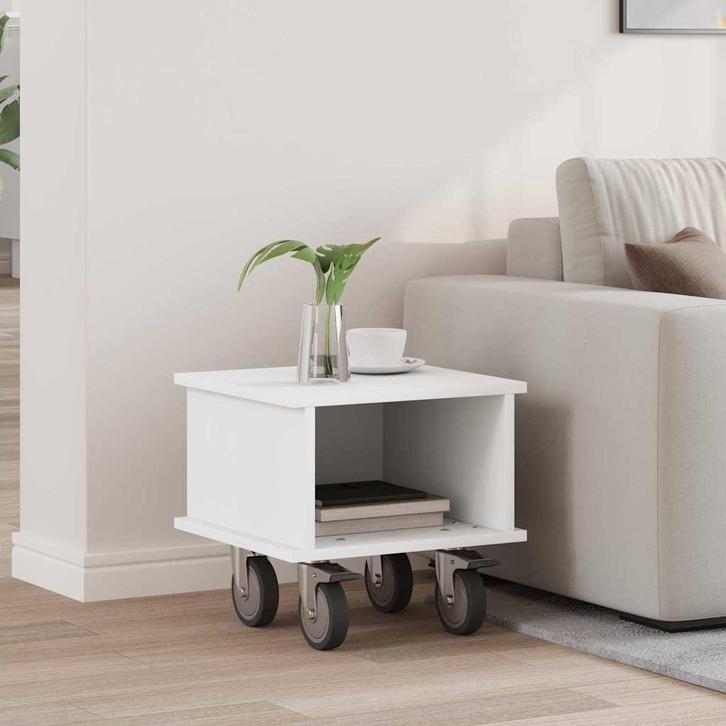 vidaXL TV Stand Wit 37 x 35 x 35 cm Bewerkt hout, Huis en Inrichting, Kasten |Televisiemeubels, Nieuw, Verzenden