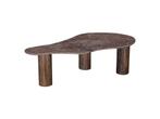 Veiling - Salontafel bruin marmer met houten poten 129x70x39, Huis en Inrichting, Nieuw