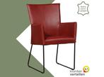 Leren eetkamerstoel Mate met armleuning - Granada Rouge, Huis en Inrichting, Stoelen, Nieuw, Ophalen of Verzenden, Eén, Rood