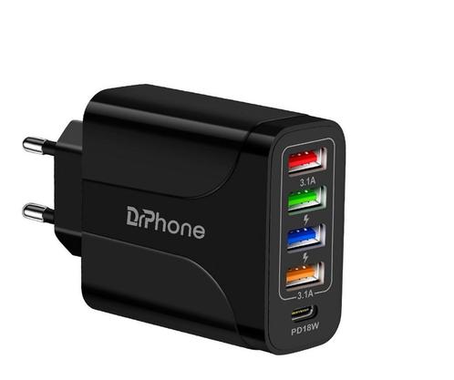 DrPhone HALOXIII – 48W 4 USB Poorten Snel Lader + USB-C PD, Télécoms, Téléphonie mobile | Chargeurs pour téléphone, Envoi