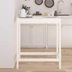 vidaXL Table de bar blanc 100x50x110 cm bois massif de, Huis en Inrichting, Tafels | Eettafels, Verzenden