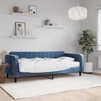 vidaXL Slaapbank met matras 90x200 cm fluweel blauw, Huis en Inrichting, Slaapkamer | Bedden, Verzenden, Nieuw