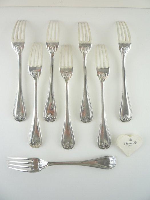 Christofle - Vork (8) - Malmaison - Verzilverd, Antiek en Kunst, Antiek | Meubels | Tafels
