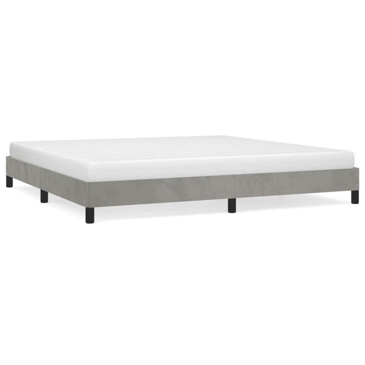 Luxueus Fluweel Bedframe 200x200cm | Retour Deal, Huis en Inrichting, Slaapkamer | Bedden, Overige maten, 200 cm, Grijs, Nieuw
