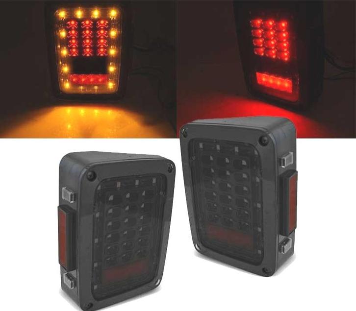 FEUX ARRIÈRE JEEP WRANGLER JK 07-18 LED FUMÉ, Auto-onderdelen, Verlichting, Verzenden
